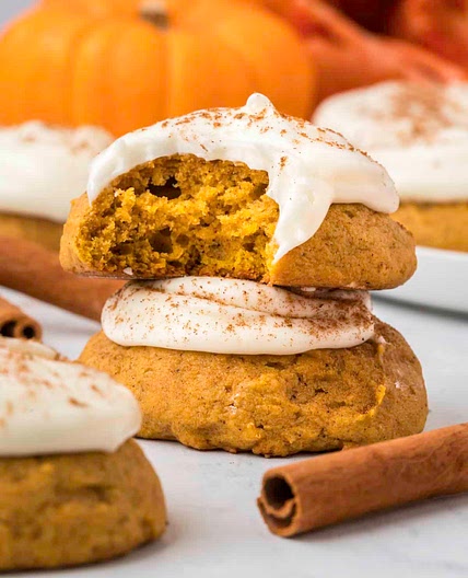 Soft Pumpkin Cream Cheese Cookies With Frosting