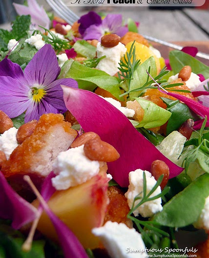A Floral Peach & Chicken Salad