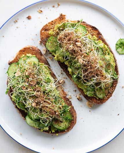 Cucumber Toasts with Edamame Spread