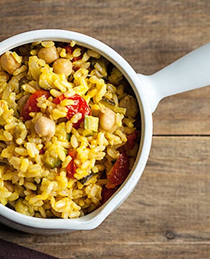 Riso integrale con ceci e zafferano