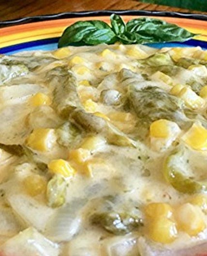 Rajas Con Crema, Elote Y, Queso (Creamy Poblano Peppers and Sweet Corn)