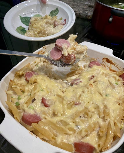 Polish Sausage, Sauerkraut and Pasta Bake