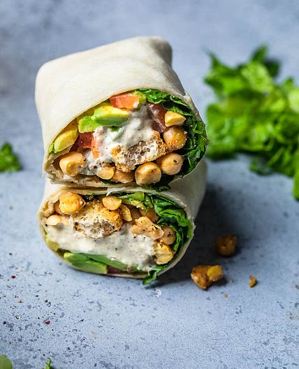 Vegan Chickpea Caesar Wraps