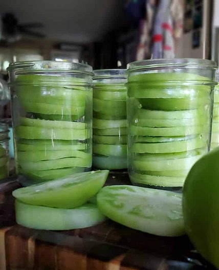 Canning Sliced Green Tomatoes for Frying