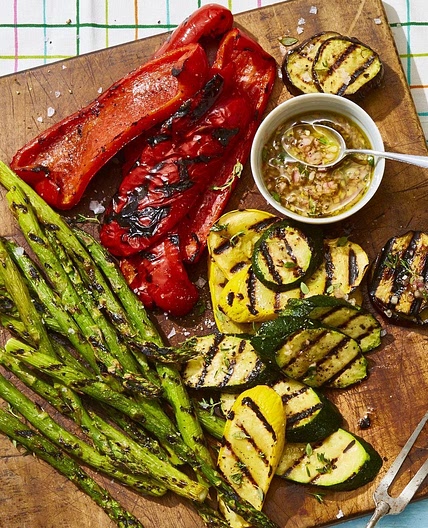 Grilled Veggies with Honey-Thyme Vinaigrette