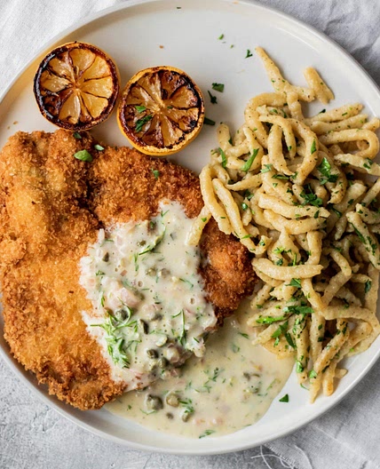 Pork Schnitzel with Spaetzle