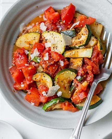 Sautéed Zucchini with Plum Tomatoes