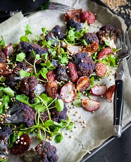 Roasted Radish Salad with Cauliflower