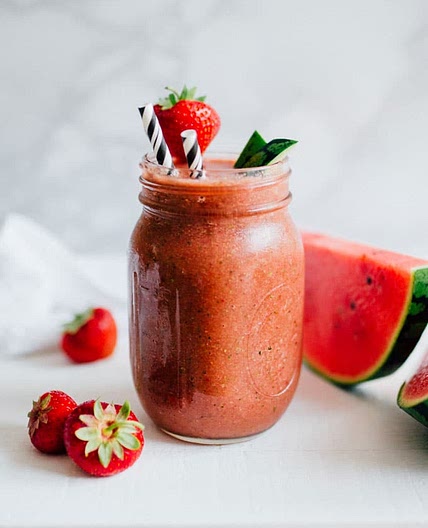 Strawberry Watermelon Rind Smoothie