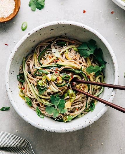 SESAME-GINGER CUCUMBER SOBA NOODLE SALAD