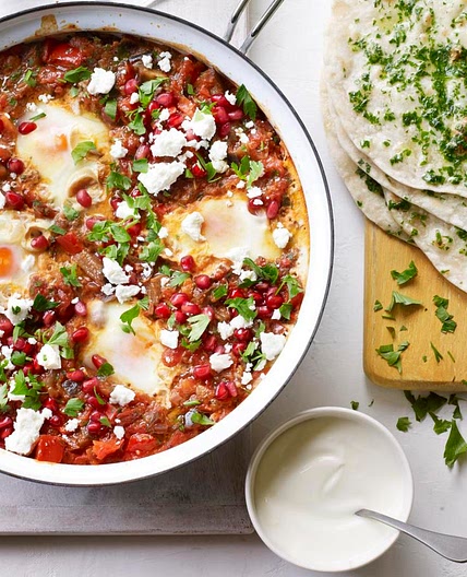 Chorizo shakshuka with flatbreads