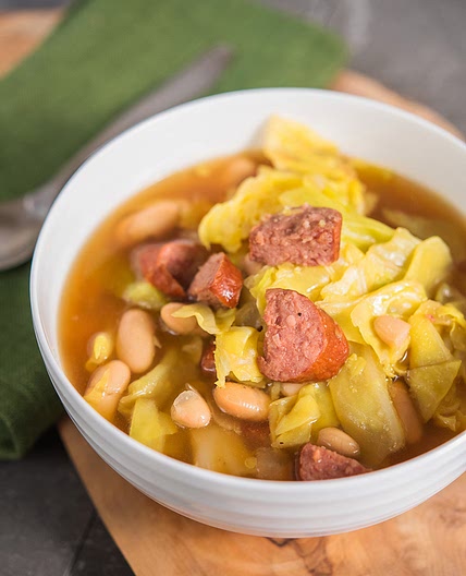 Kielbasa and Cabbage Soup Inspired by Polish Borscht Easter Soup