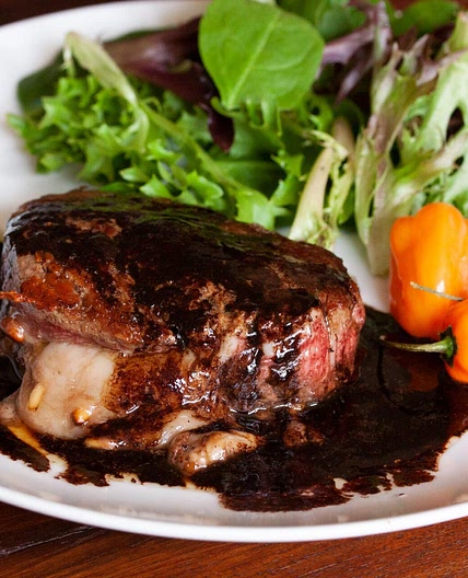 Marinated and Stuffed Filet Mignons with Merlot Habanero Sauce