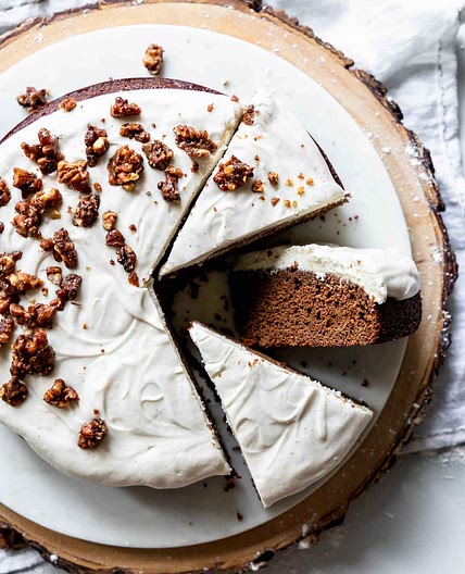 Single Layer Gingerbread Cake with Cream Cheese Frosting