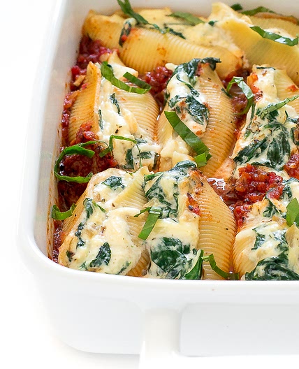 Spinach and Ricotta Stuffed Shells