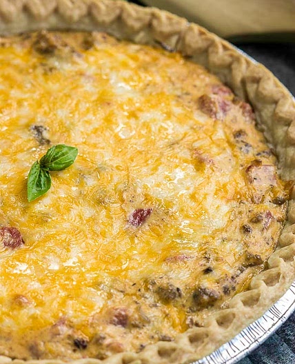 Cream Cheese Sausage Rotel Dip Quiche