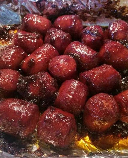 Smoked Hot Dog Burnt Ends