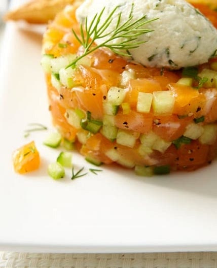 Melon and Mascarpone Salmon Tartare