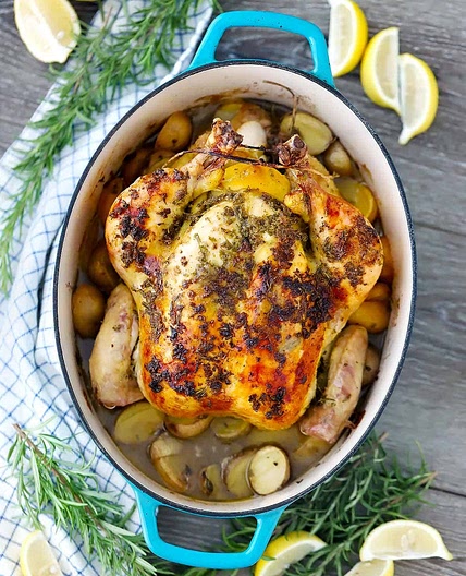 Dutch Oven Whole Roast Chicken