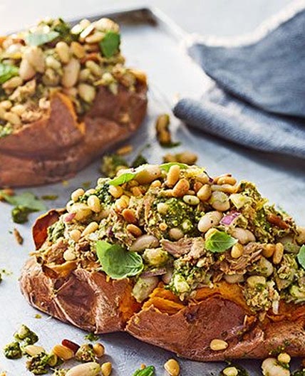 Pesto, cannellini bean & tuna jackets