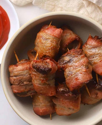Bacon Wrapped Steak Bites (Air Fryer and Oven Method)