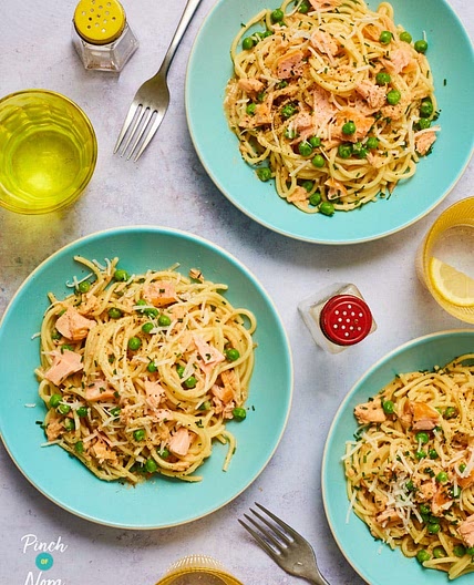 Smoked Salmon Spaghetti Carbonara | Slimming & Weight Watchers Friendly