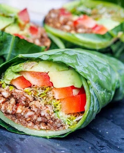Raw Vegan Recipes - Collard Wraps