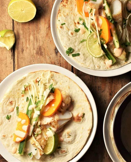 Spiced Fish Wraps with Creamy Sauce