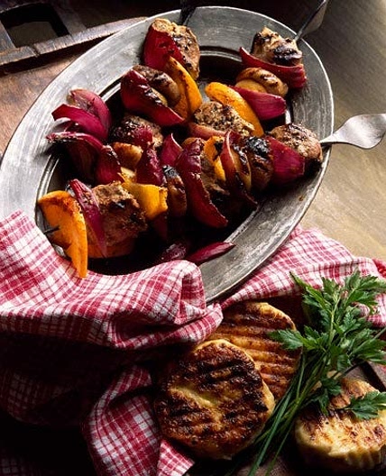 Marinated lamb kebabs