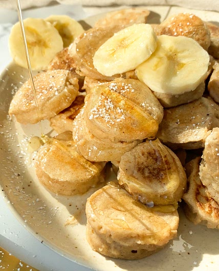 Mini Banana Stuffed Pancakes