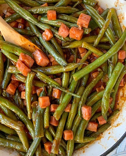 Barbequed Green Bean with Ham