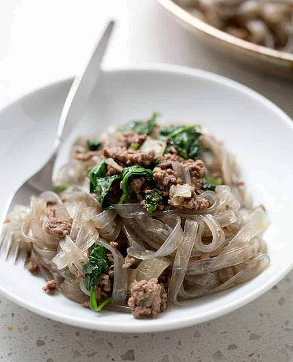 AIP Ground Beef Stroganoff with Spinach