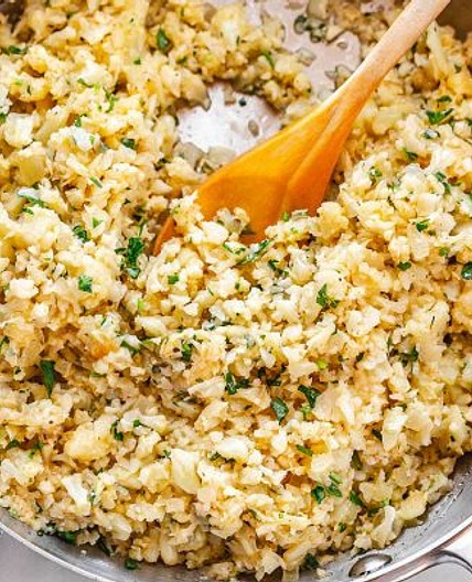 Parmesan Cauliflower Rice Skillet