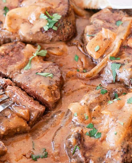 Creamy Smothered Moose Chops