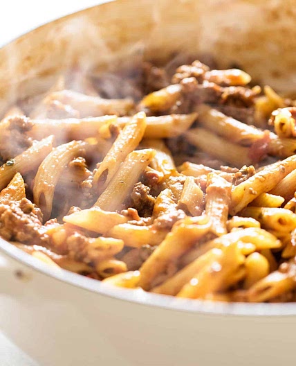 30 Minute One Pan Beef Penne