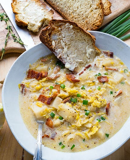 Colcannon Soup (aka Irish Potato and Cabbage Soup with Bacon)