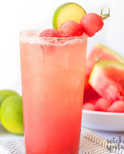 Lime Watermelon Coconut Water Recipe (A Natural Sports Drink)