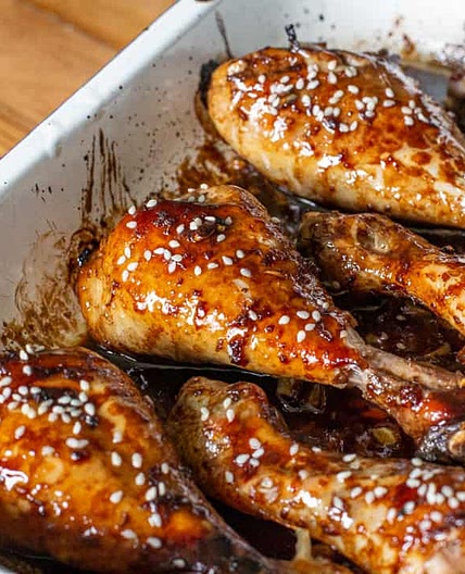 Sticky Balsamic Glazed Chicken Drumsticks