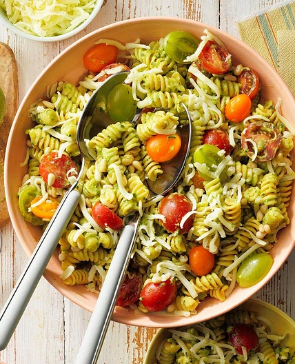 Cherry Tomato Pasta with Avocado Sauce