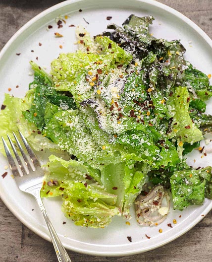 Lemon Parmesan Lettuce Salad