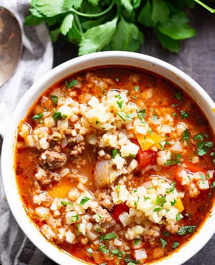 Stuffed Pepper Soup In the Instant Pot {Whole30, Keto}
