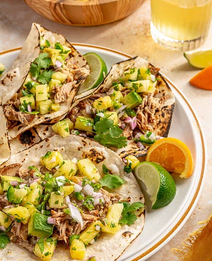 Crockpot Carnitas Al Pastor With Pineapple Pico