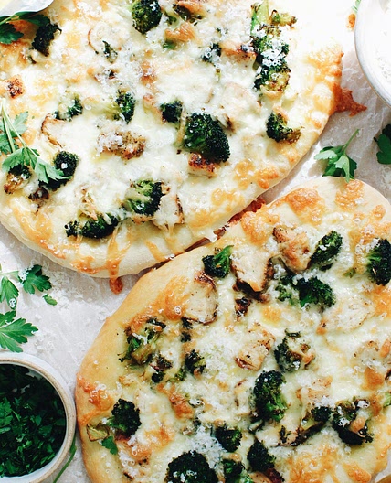 Chicken and Broccoli Pizzas