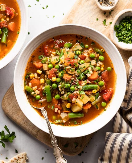 Homemade Mixed Vegetable & Barley Soup