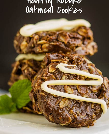 Healthy No-bake Chocolate Peanut Butter Oatmeal Cookies
