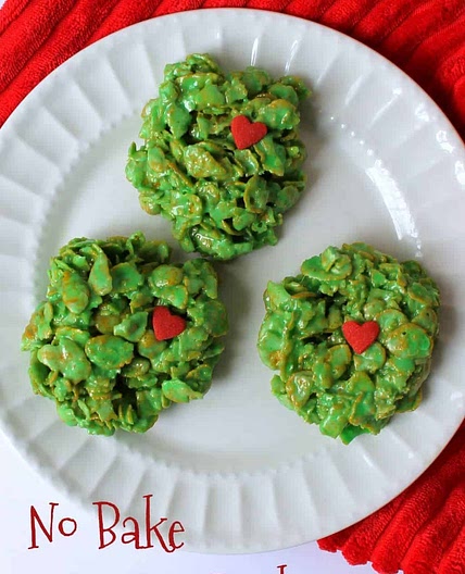 No Bake Grinch Cookies