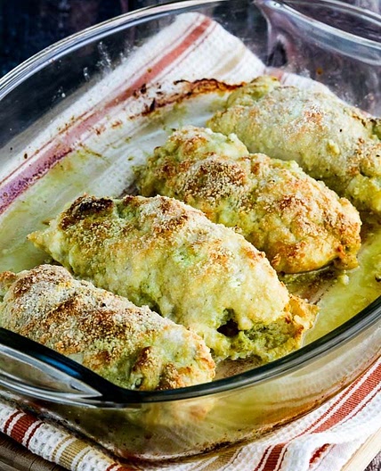 Baked Chicken Stuffed with Pesto and Cheese
