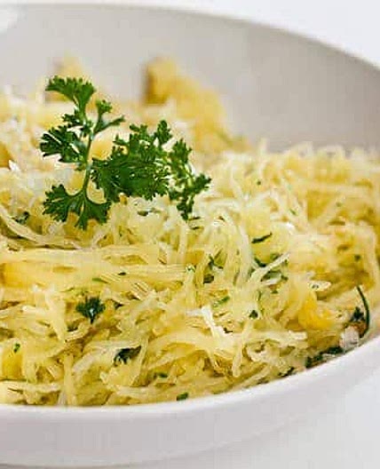 Baked Spaghetti Squash Recipe with Garlic and Butter