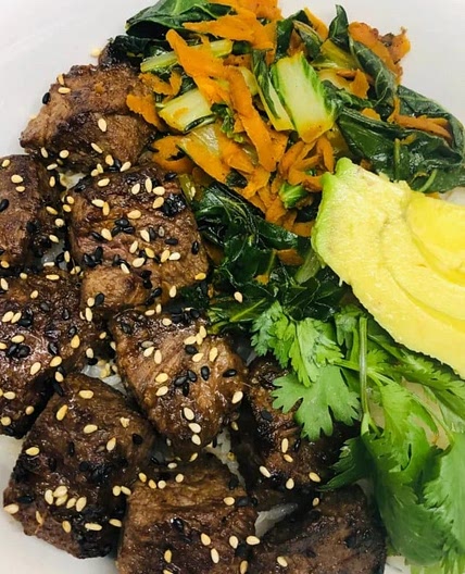 Blackstone Miso Steak Bowls