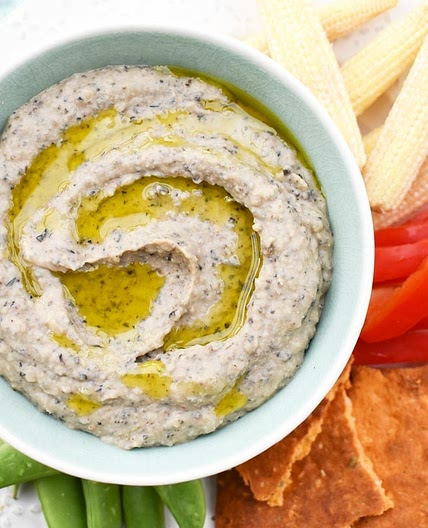 White Bean Vegan Pate with Black Olives (quick dip)